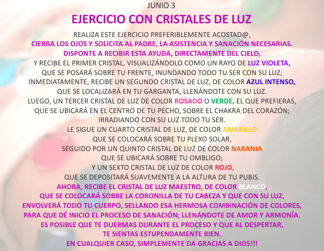 Ejercicio con cristales de luz